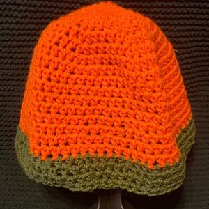 Orange and Green Crochet Hat